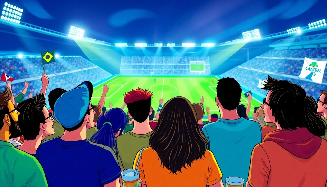 Menyaksikan bolakami world cup dengan antusias di acara streaming bersama teman-teman.