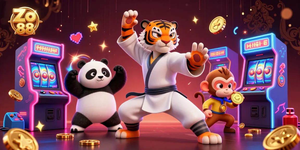 Experience thrilling gameplay with Zo 88, featuring slot reels and casino adventures.