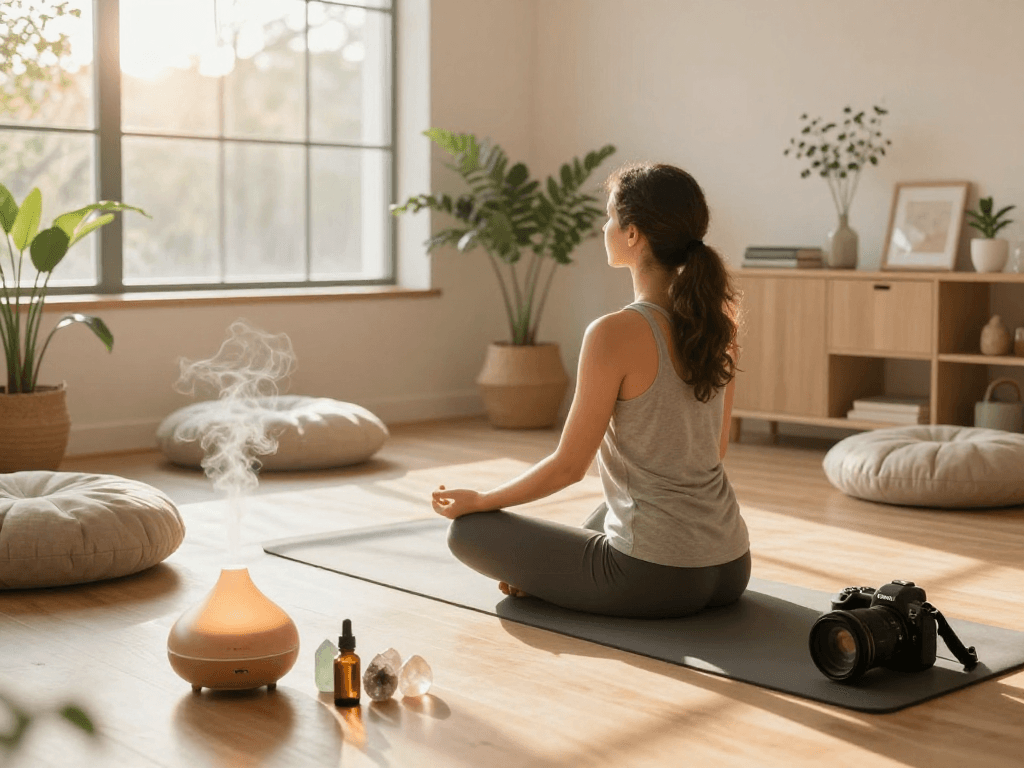 Mindfulness and wellness practice area highlighting mantra88 in serene setting.