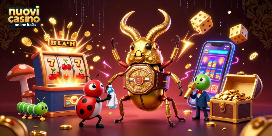 Nuovi casino online Italia: illustrazione 3D coinvolgente con un granchio dorato tra simboli di gioco