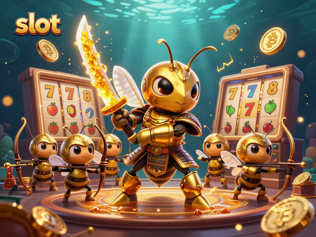 Menangkan slot dengan mesin slot yang dikelilingi karakter menarik di kasino