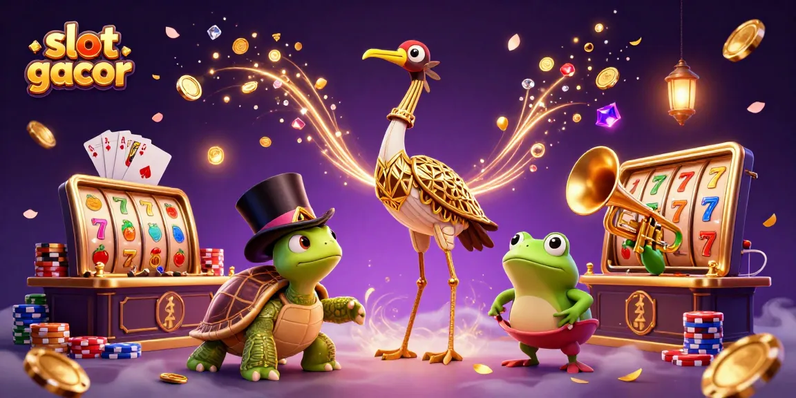 Spin the reels of slot gacor with vibrant characters enjoying the casino ambiance.