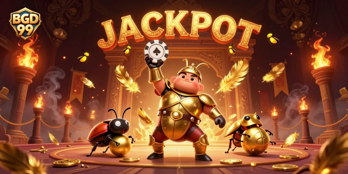 Join the excitement at BGD 99 with a victory celebration featuring unique casino characters.