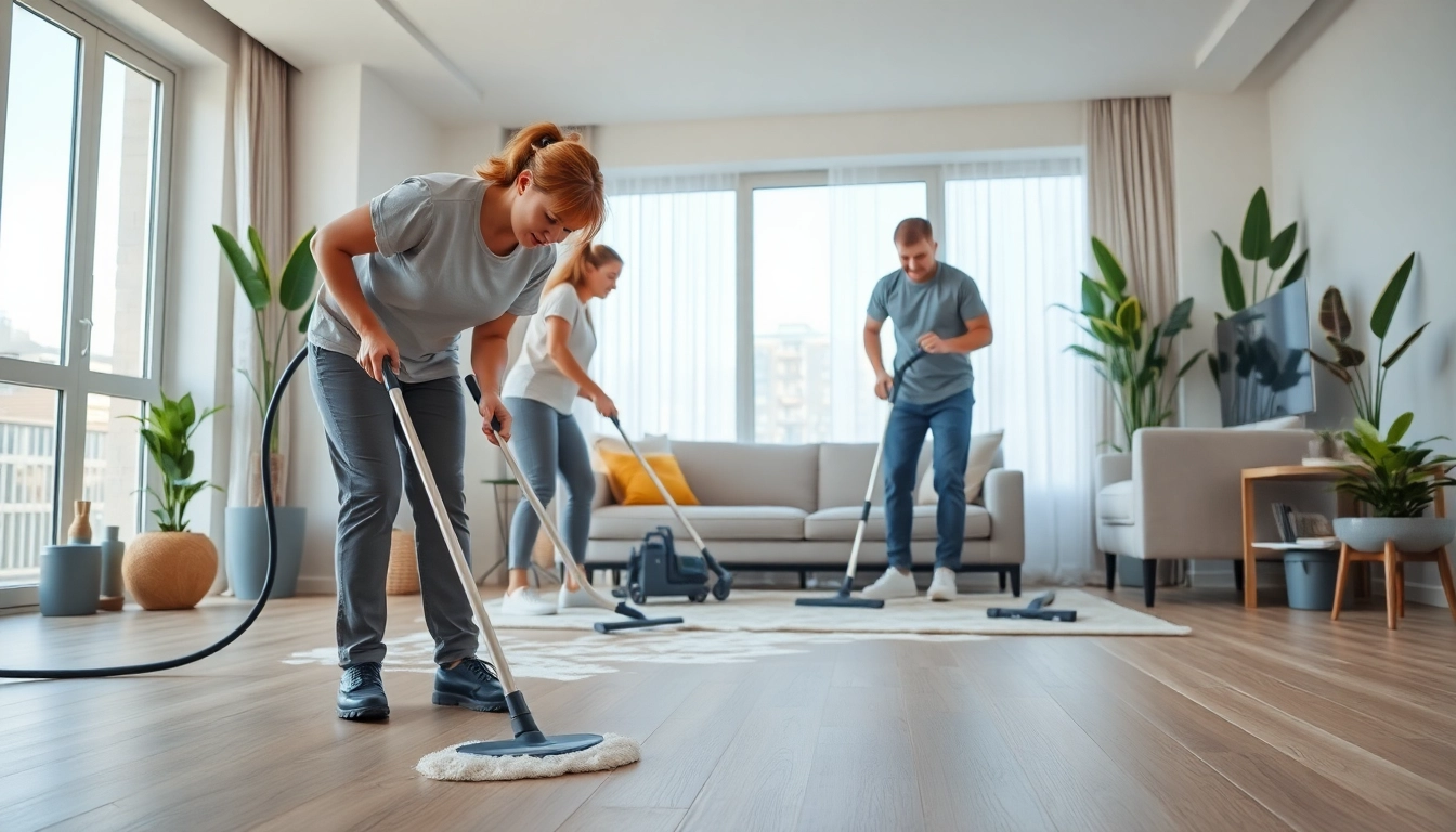 Efficient bond cleaning Logan service in action, showcasing professional cleaners at work.
