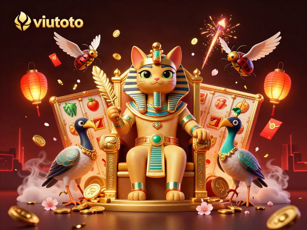 Menang di viutoto dengan slot bertema Mesir dan elemen kasino yang berwarna-warni