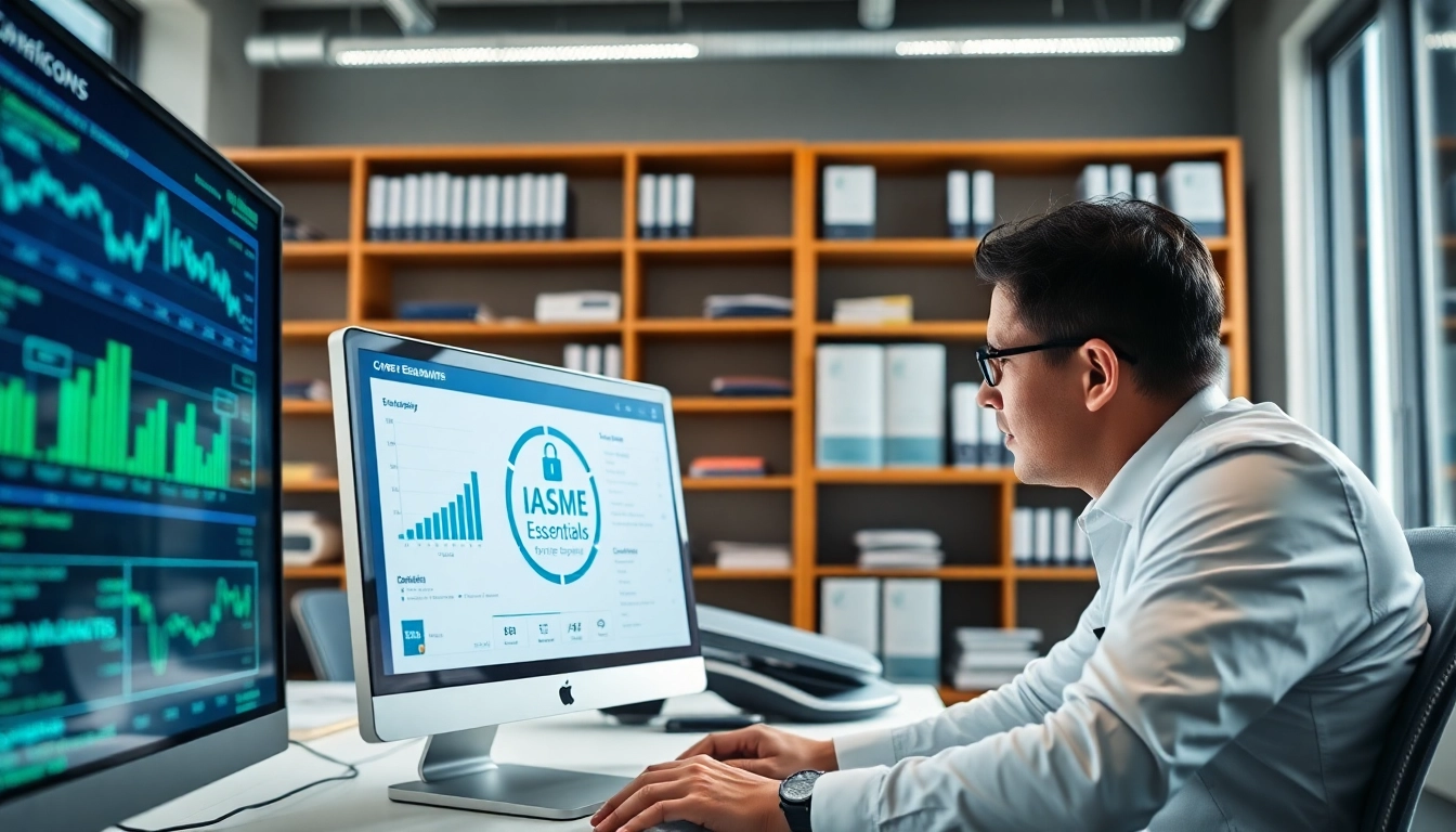 Evaluate IASME Cyber Essentials compliance through expert consultation in a modern office environment.
