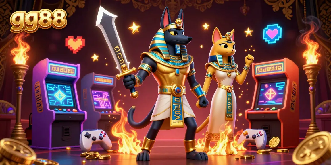 Experience thrilling gameplay at gg88 with ancient Egyptian warriors and vibrant casino elements.