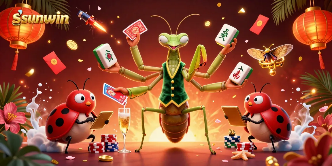 Experience winning at Sunwin with dynamic 3D characters showcasing vibrant casino elements.