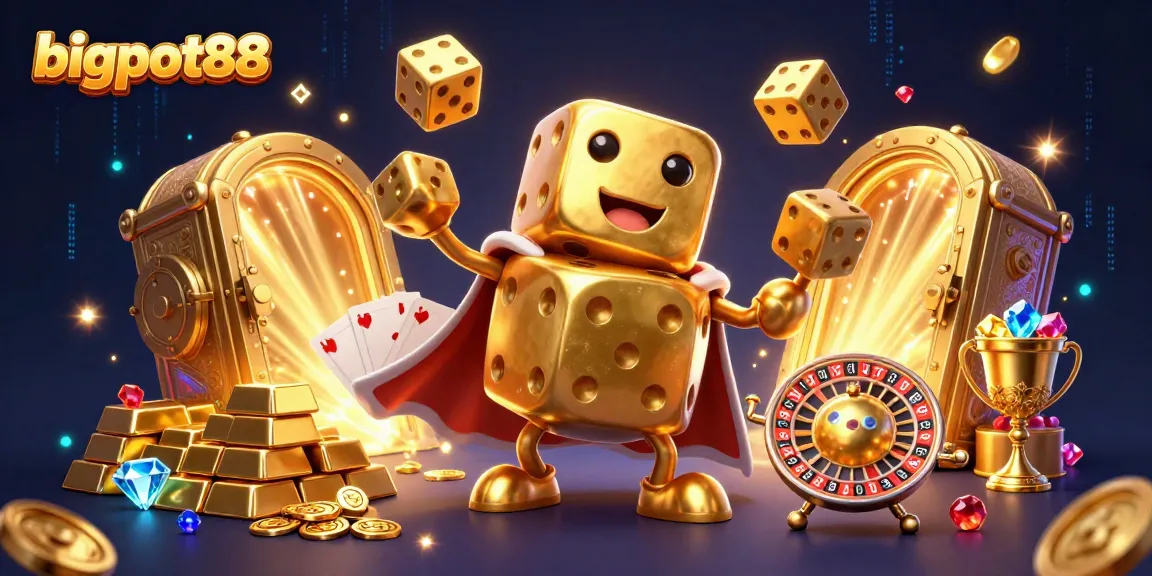 Experience the excitement of bigpot88 through immersive gaming elements in an extravagant casino scene.