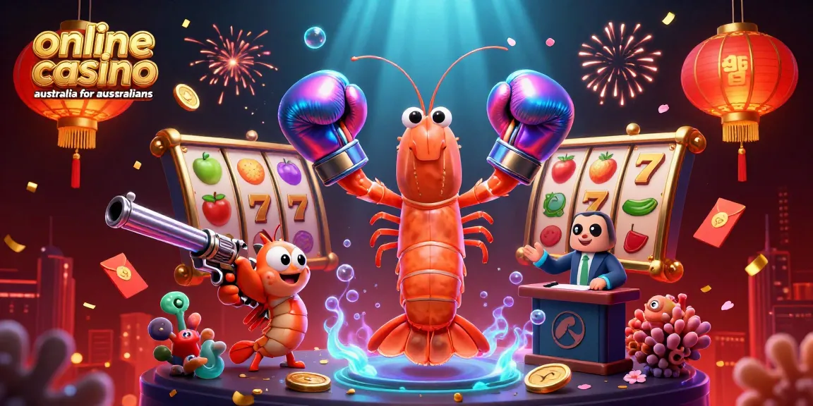 Experience thrilling gameplay with online casino australia for australians in this vibrant 3D digital scene.