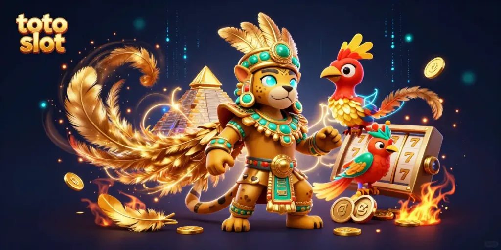Permainan toto slot menampilkan jaguar Maya dengan burung quetzal dalam suasana kasino