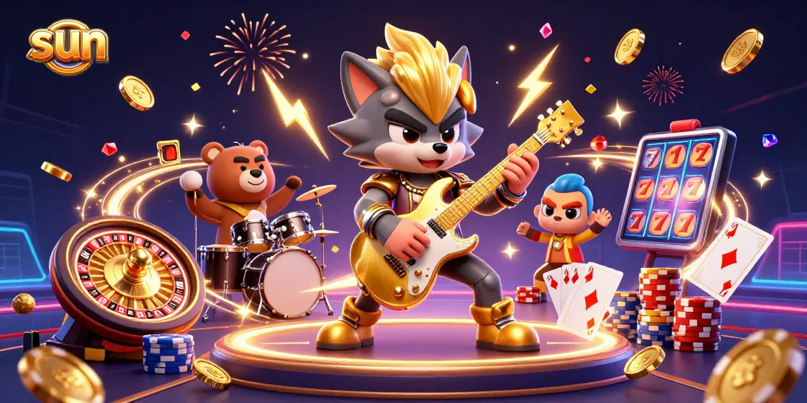 Experience thrilling wins as sun-themed characters energize the casino stage with vibrant games and golden prizes.