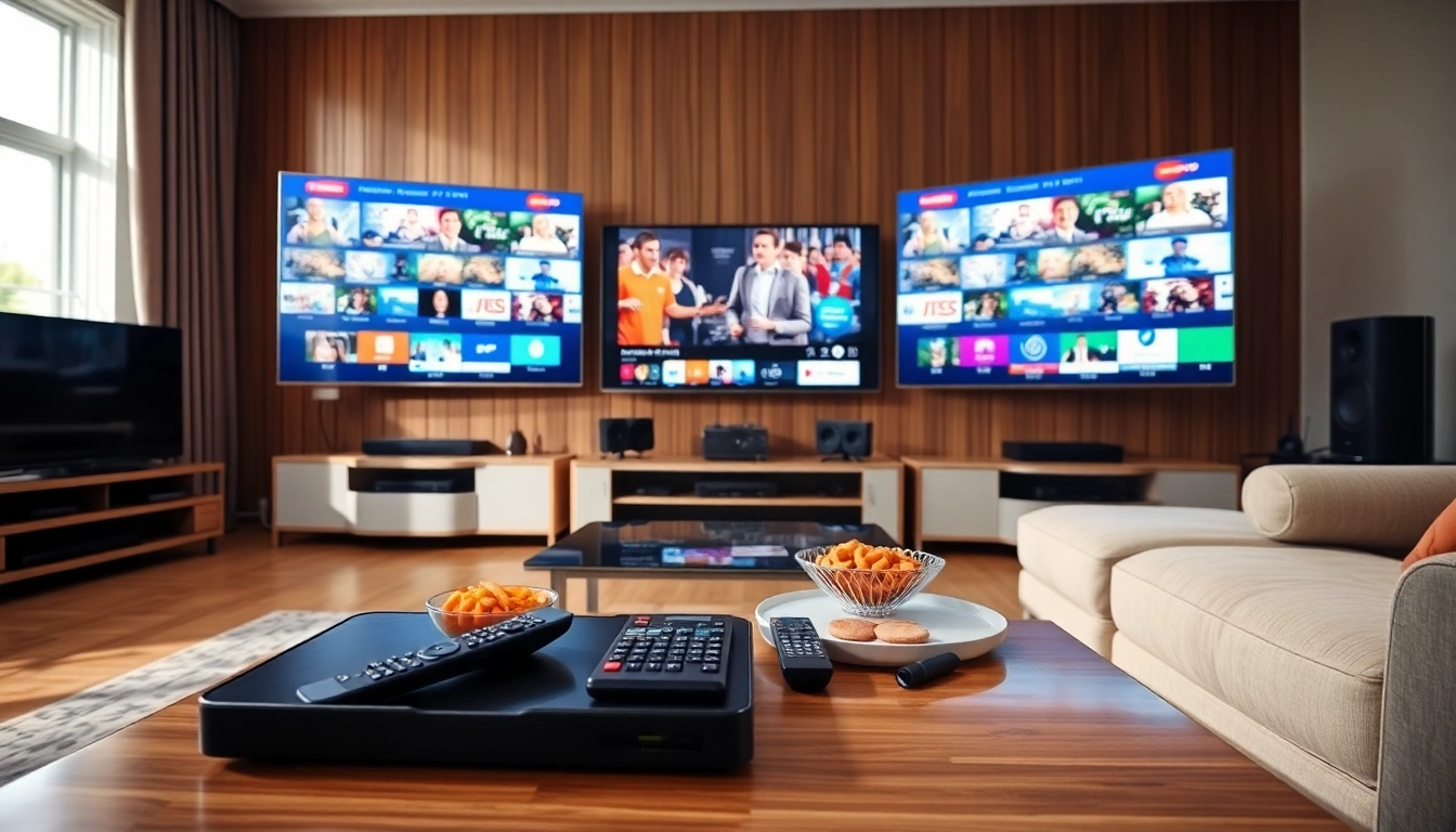 Experience the iptv free trial with a modern streaming setup in a cozy living room.