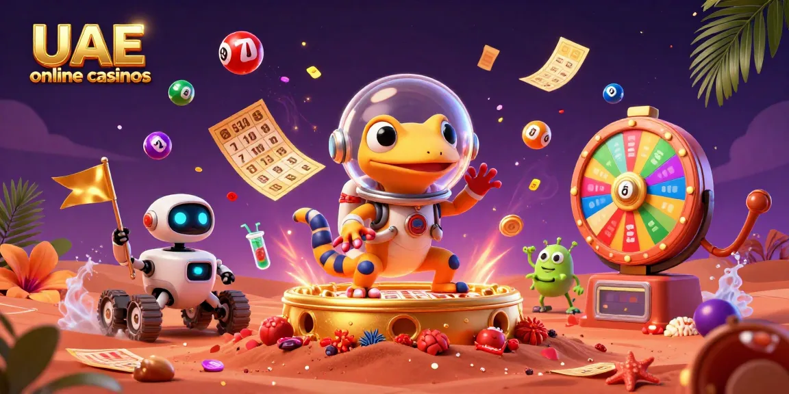 Experience excitement at UAE online casinos with a golden Martian casino scene full of dynamic activities.