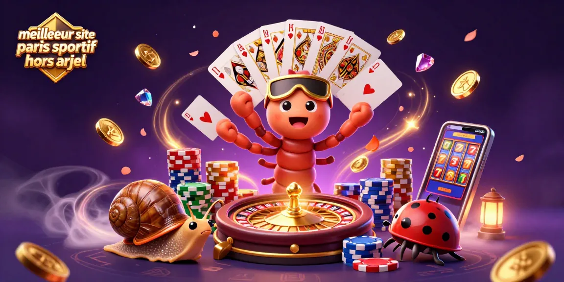 Plongez dans l'univers du meilleur site paris sportif hors arjel avec des personnages de casino animés et une ambiance festive.