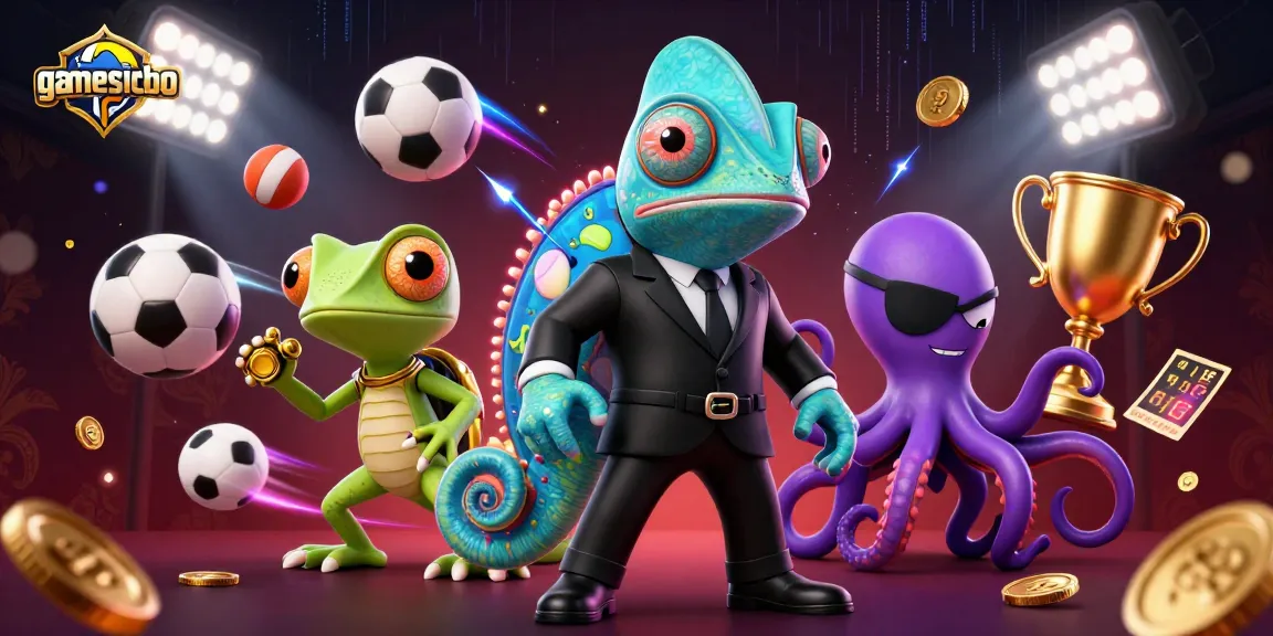 Experience gamesicbo thrills as the vibrant chameleon, crafty gecko, and cunning octopus interact with dynamic sports elements.