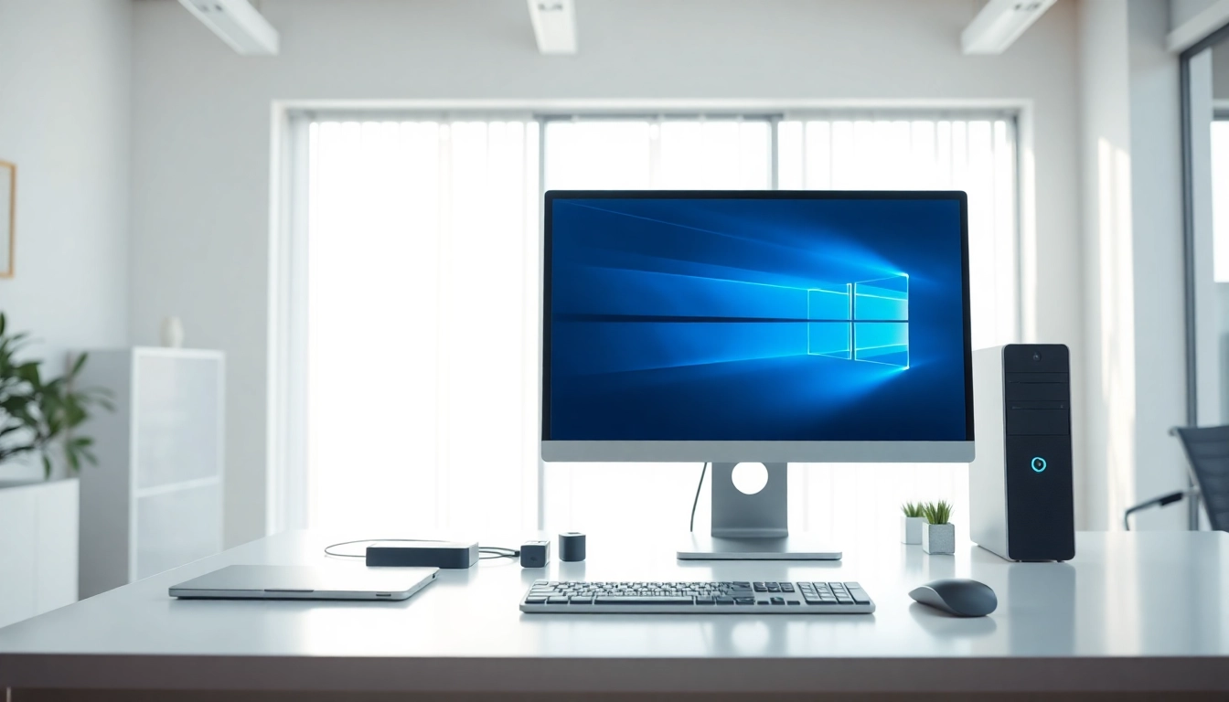 pc ανακαινισμένο και έτοιμο για εργασία με σύγχρονα αξεσουάρ στο γραφείο