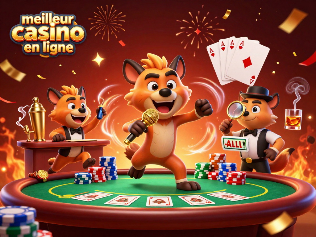 Vivez l'expérience du meilleur casino en ligne avec des hyènes animées mixant humour et jeux de poker.
