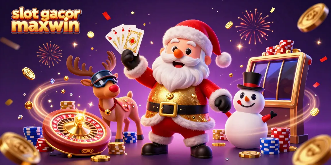 Engage in fun slot gaming with festive characters showcasing slot gacor maxwin and colorful casino elements.