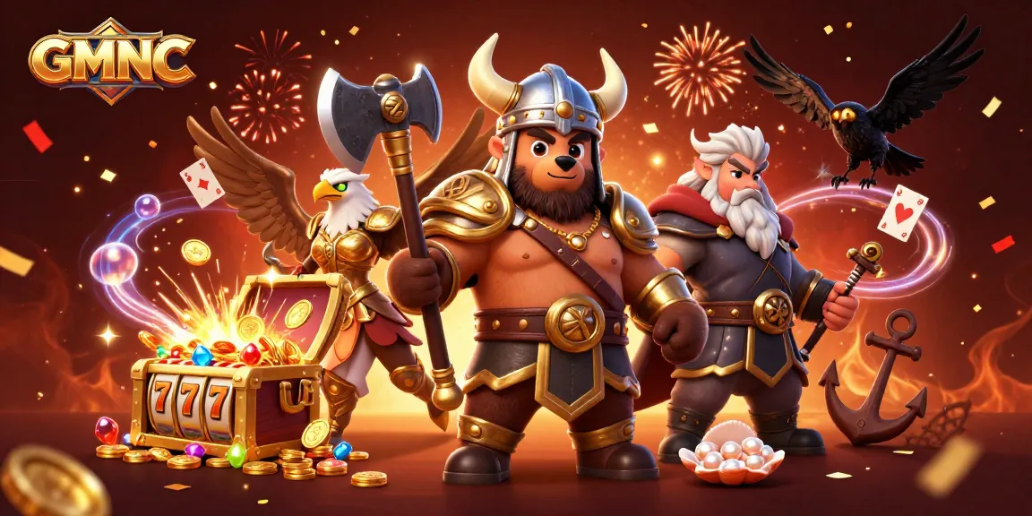 Experience winning strategies with GMNC in this immersive cartoon casino scene.