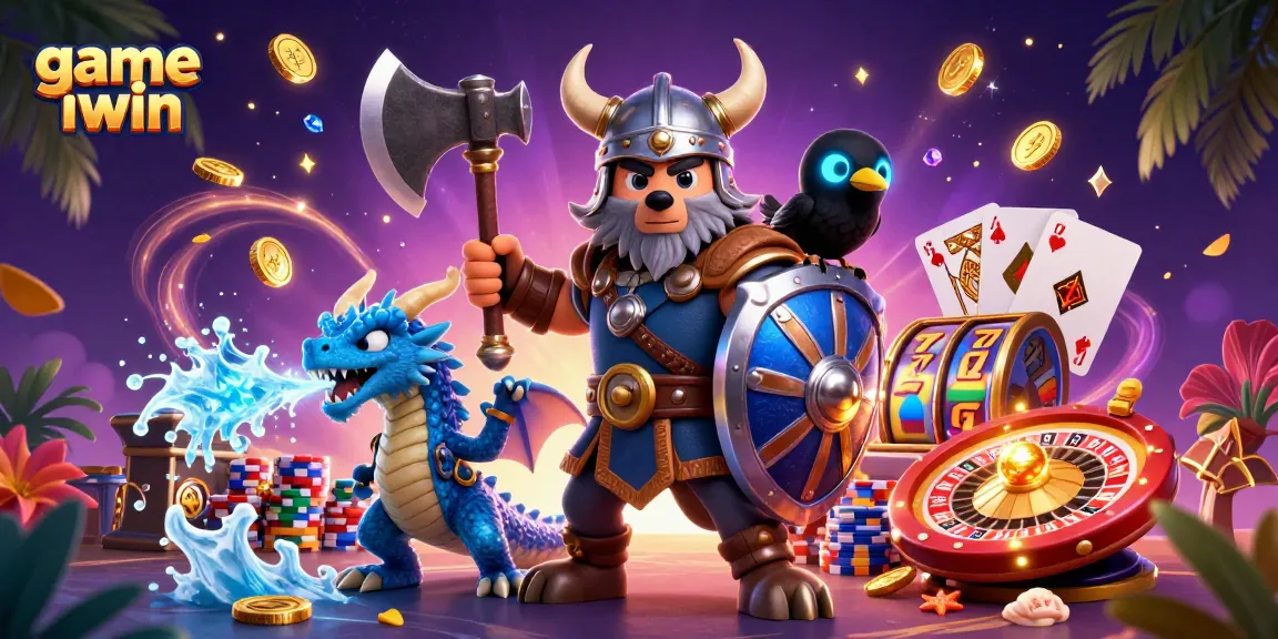 Spin the game iwin slot reels and win with a Viking warrior battling alongside a fierce dragon.