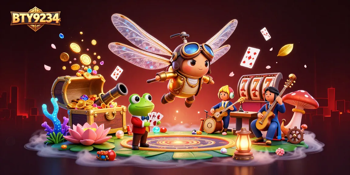 Engage with BTY9234 at the lily pad casino featuring dynamic 3D gaming elements and vibrant characters.