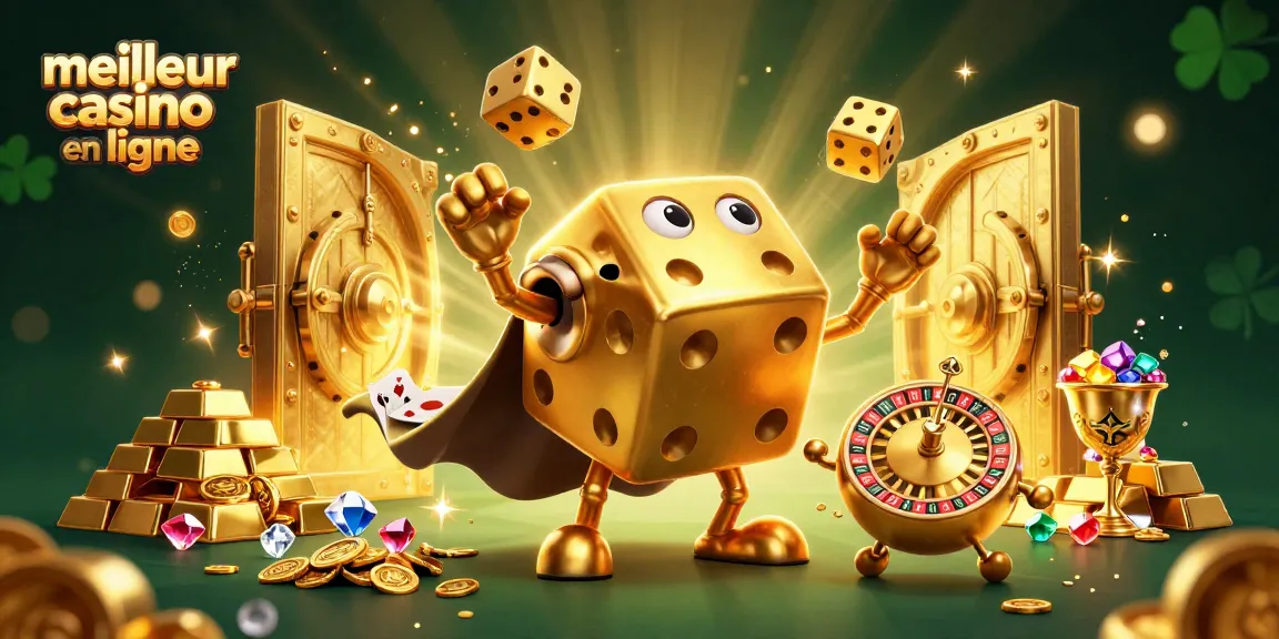 Jouez au meilleur casino en ligne avec une illustration 3D captivante de personnages de dés et éléments de jeu