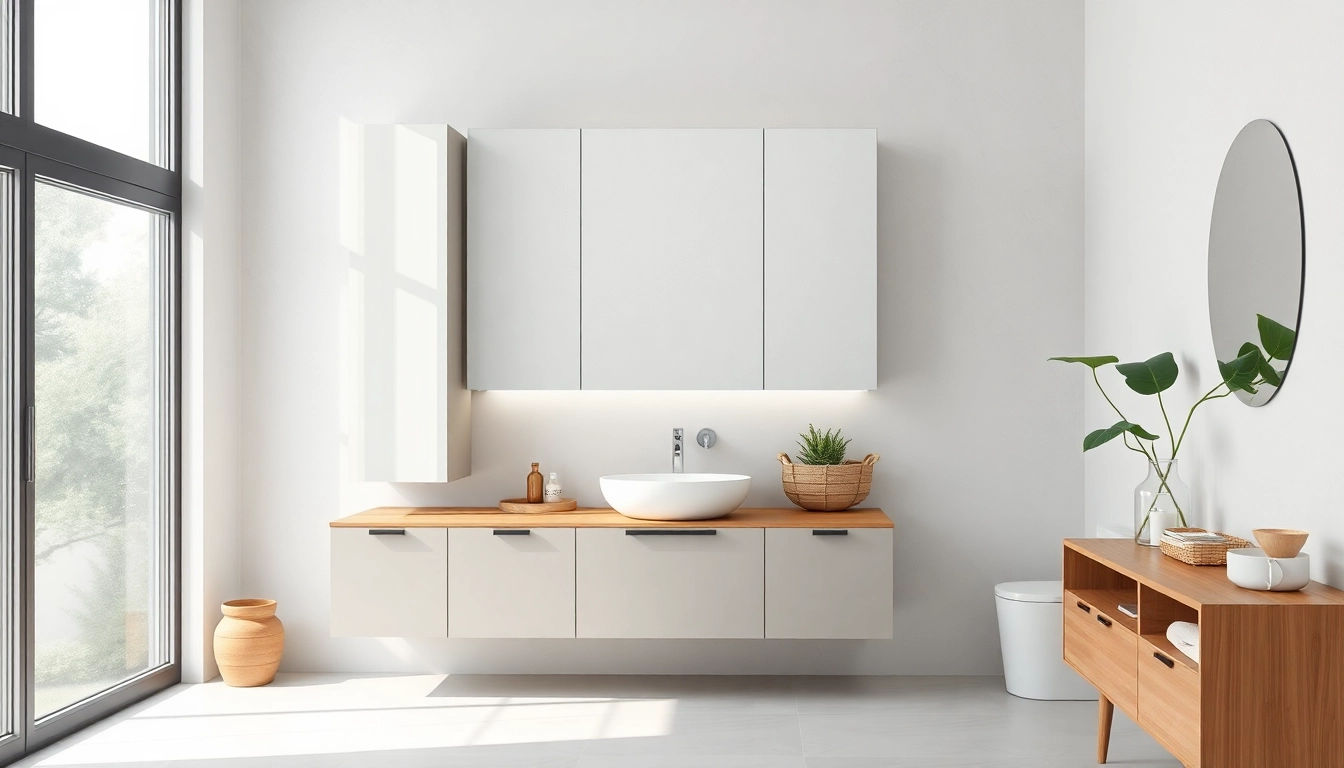Moderne badezimmer spiegelschränke beleuchtung mit elegantem Design und sanfter LED-Beleuchtung.