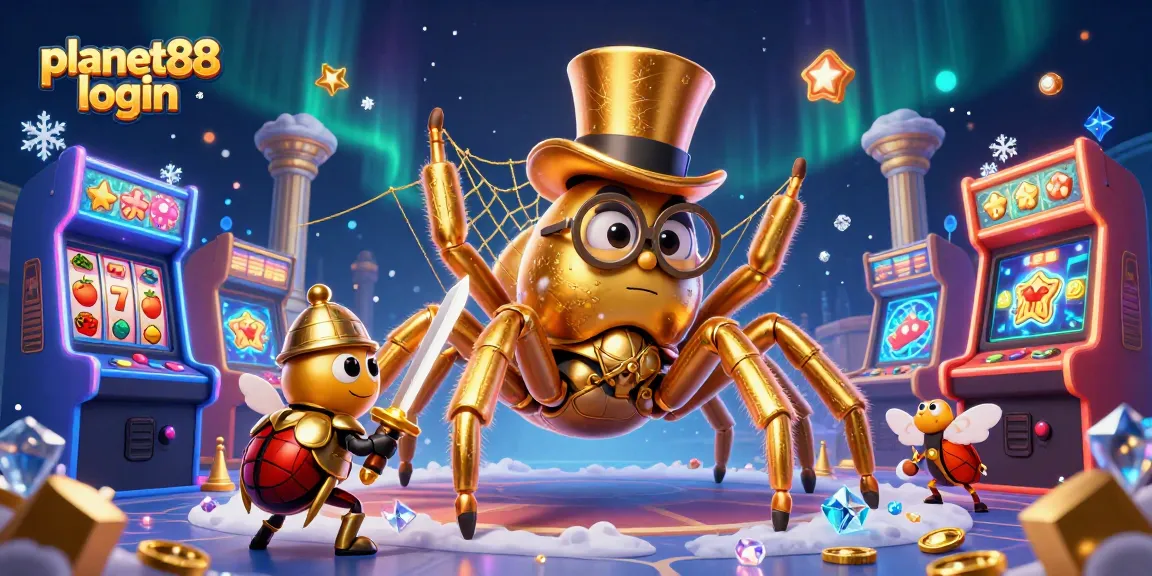 Experience thrill with planet88 login while spinning colorful slot reels in this engaging casino scene.