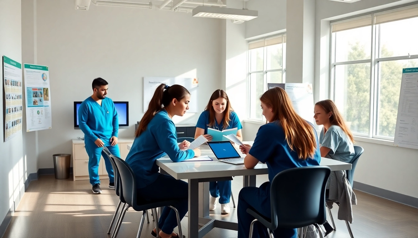 Engaged students studying at the Houston Trusted NCLEX review center, exemplifying preparation for success.