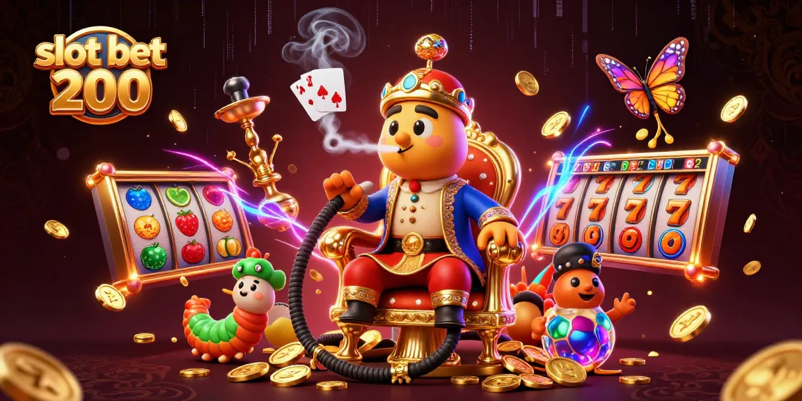 Experience slot bet 200 with an engaging 3D scene featuring dynamic slot reels and golden coins.