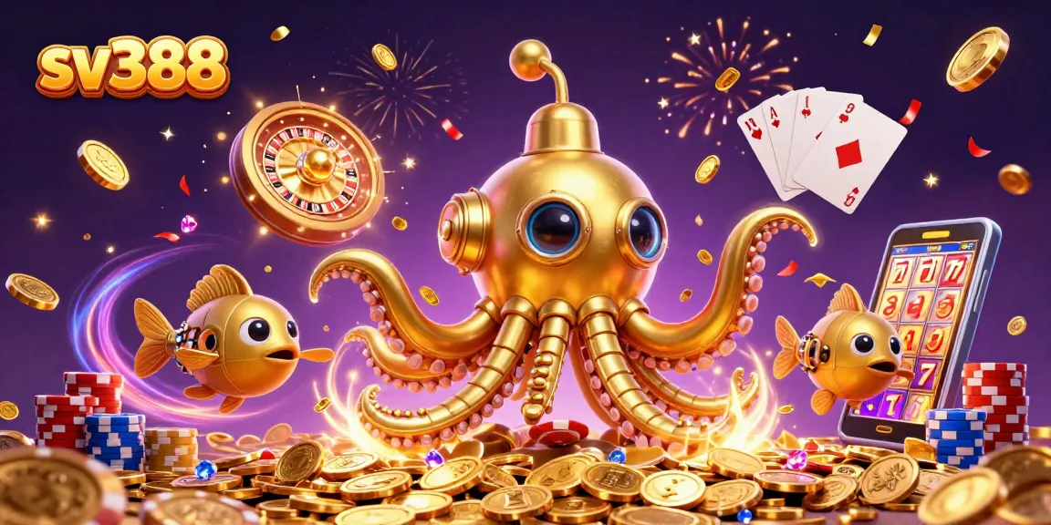 Watch the thrilling SV388 action as the golden kraken submarine navigates a sea of coins and fortune.