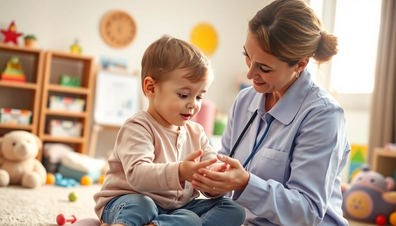 Engaged child in ABA therapy in Livonia with a professional therapist in a bright room.