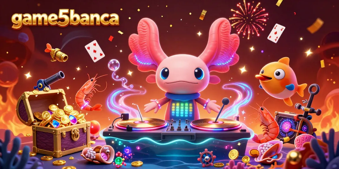 game5banca showcases a vibrant casino scene with underwater DJ and glowing treasures in an engaging dynamic setting.
