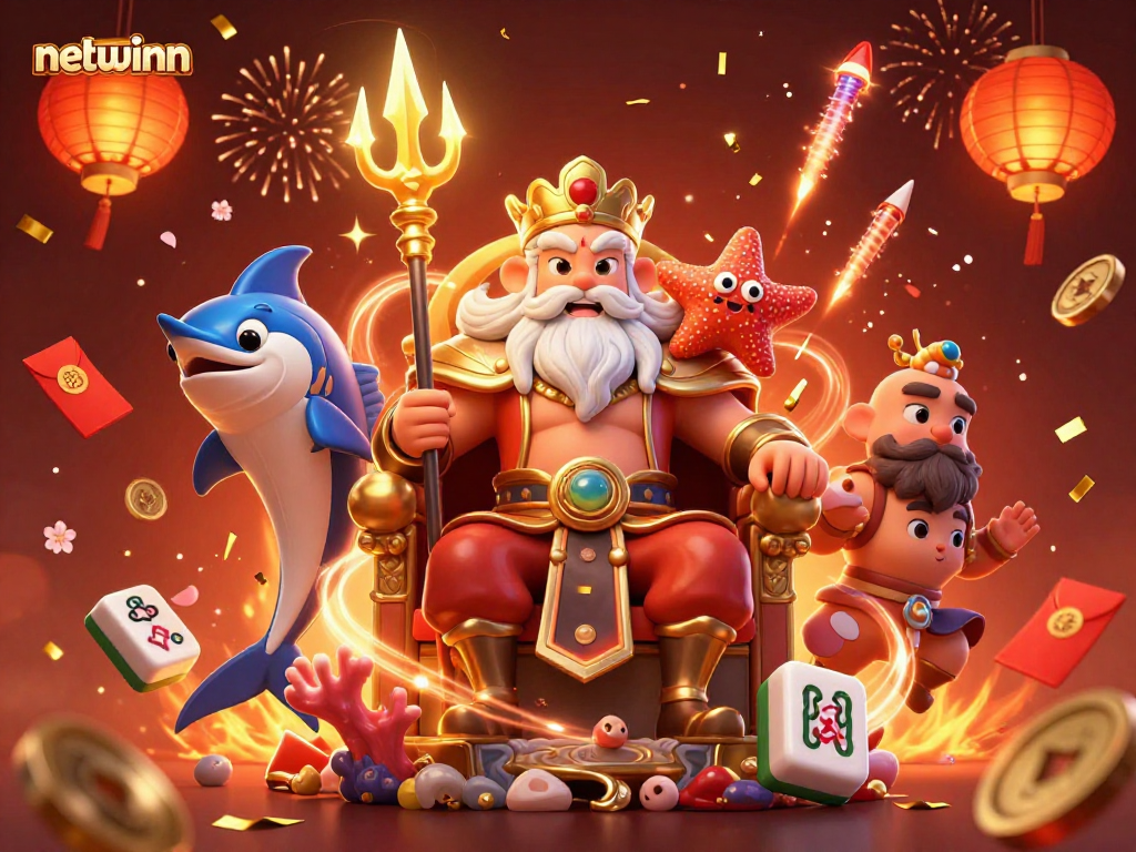 Engage with netwinn's vibrant online gaming world through this immersive 3D casino scene.