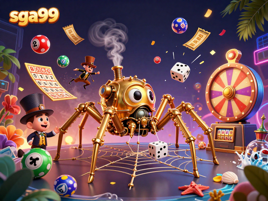 Experience high-stakes fun with sga99's vibrant games and dynamic visuals in this captivating illustration.