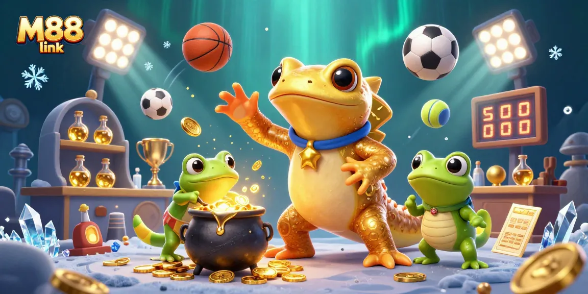 Engage with M88 link for thrilling sports betting experiences featuring a golden alchemist and dynamic elements.