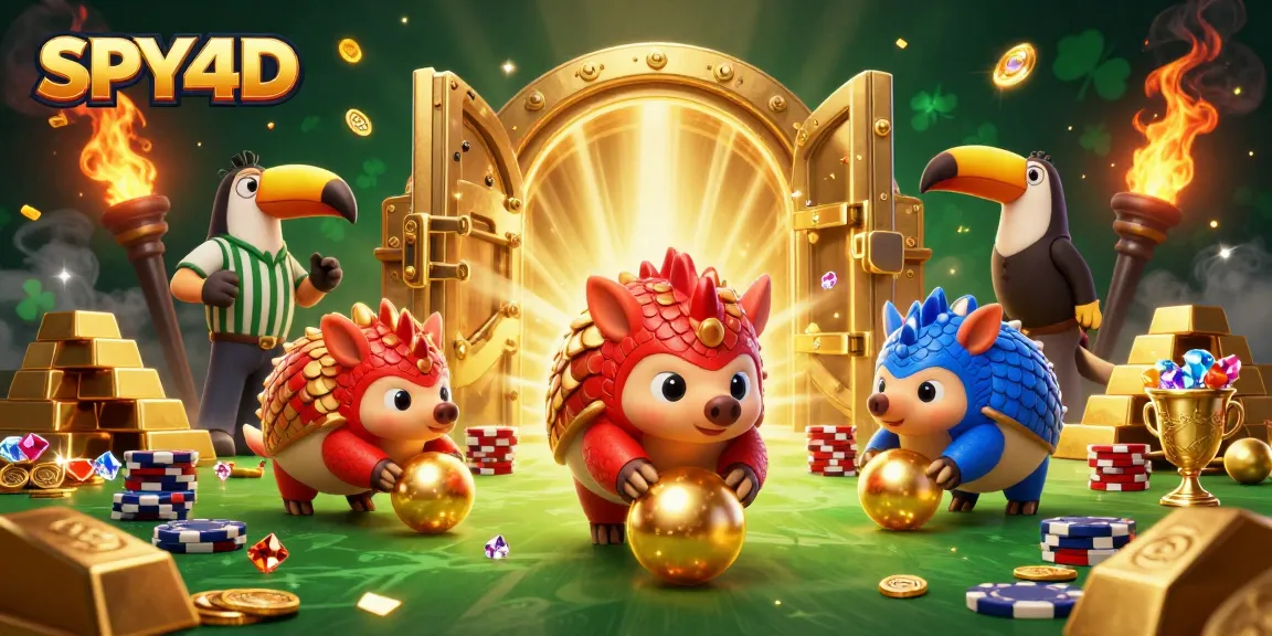 SPY4D menghadirkan pangolins yang bersaing sambil menggulingkan bola emas di kasino yang penuh keseruan.