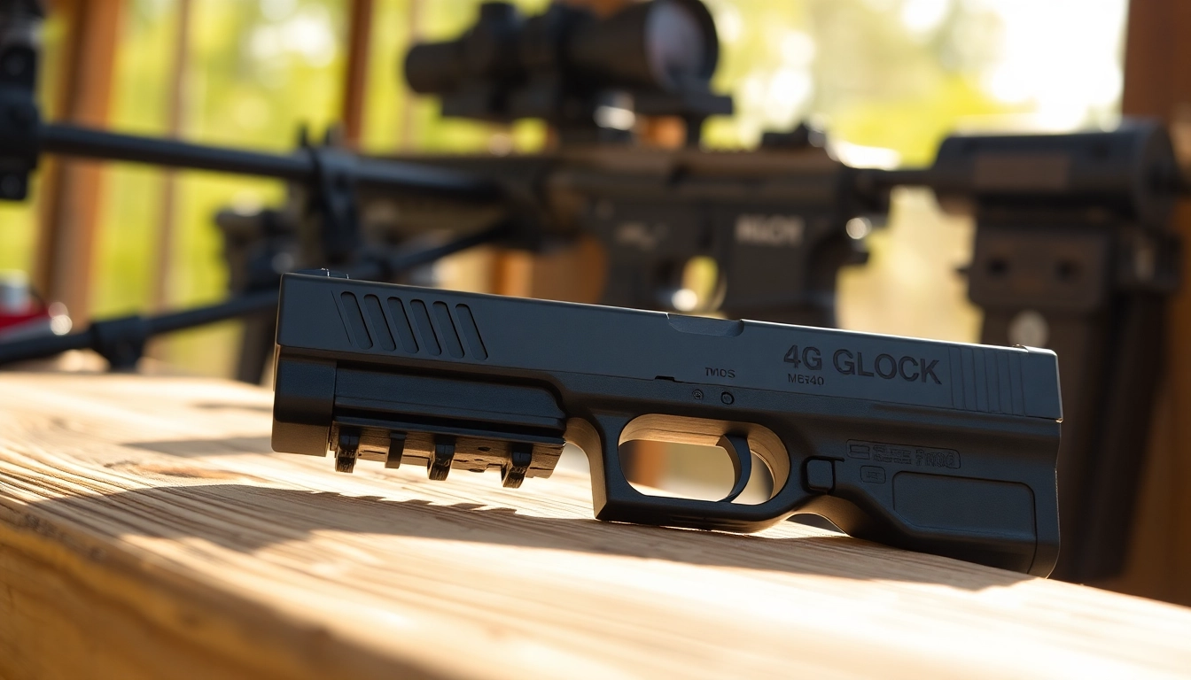 Showcase of glock 48 mos slide highlighting precision engineering and features.