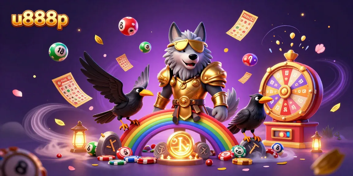 Experience thrilling action with u888p, featuring Norse mythology characters in a vibrant casino scene.