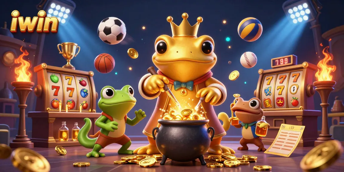 Experience thrilling gameplay at iwin with a dynamic 3D scene filled with golden treasures and lively characters.