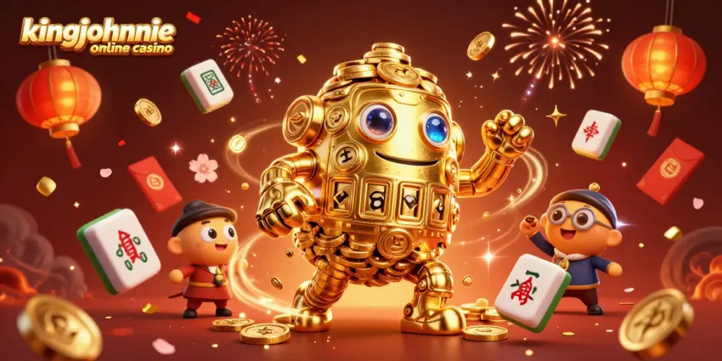 Experience the immersive world of kingjohnnie online casino with vibrant slots and festive elements.