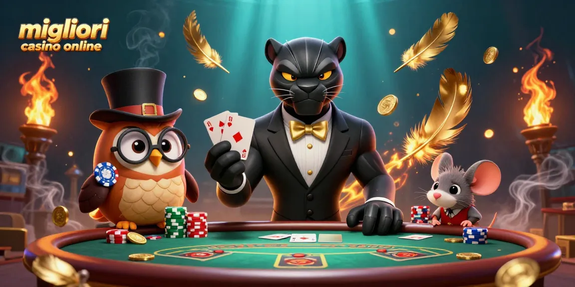 Scopri i migliori casino online con il pantera elegante che distribuisce carte in un ambiente vivace.