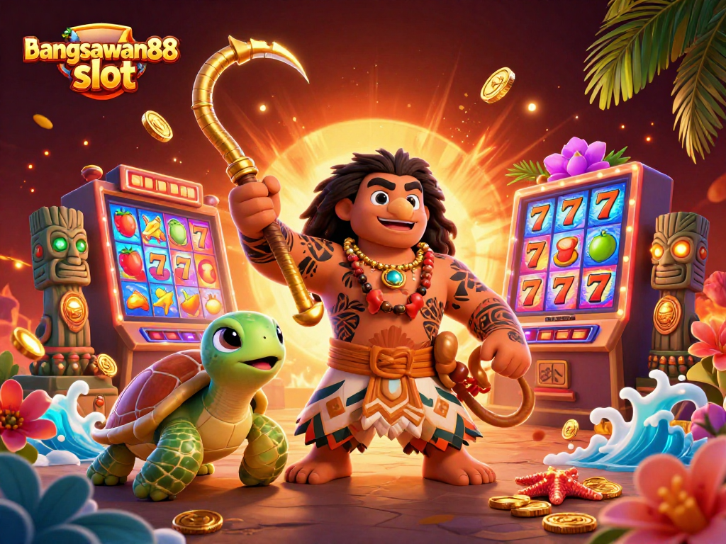 Spin the reels of bangsawan88 slot with a thrilling demigod hawk and a playful turtle