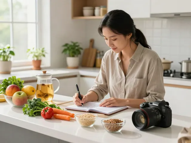 Healthy meal preparation for IBS treatment with fresh ingredients.
