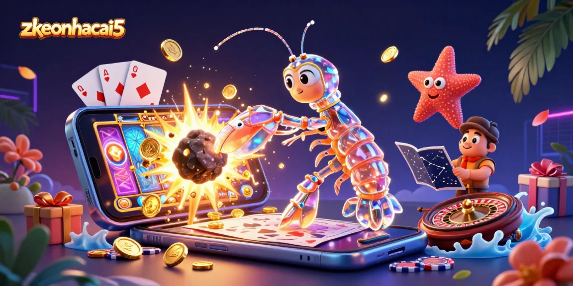 Engage with zkeonhacai5 as the galactic samurai mantis shrimp fights through an asteroid shower of gems.