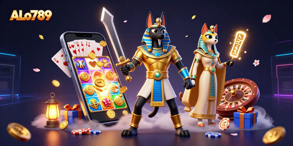 Join the excitement at ALo789 with ancient warriors and vibrant casino games in a dynamic digital scene.