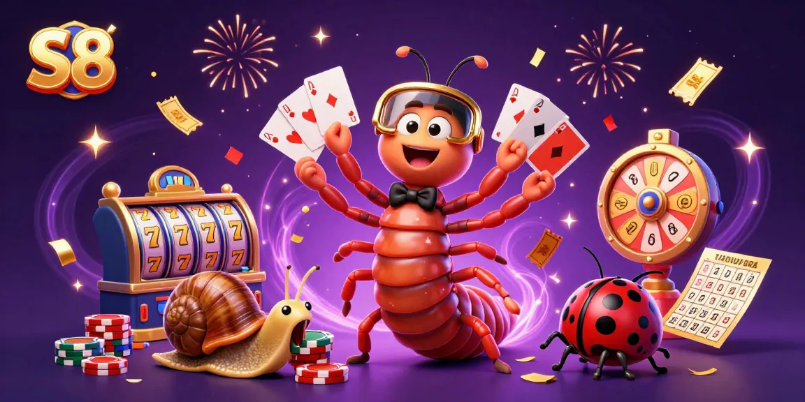 Experience the excitement of S8 casino games with vibrant characters and dynamic elements in a colorful online gaming scene.