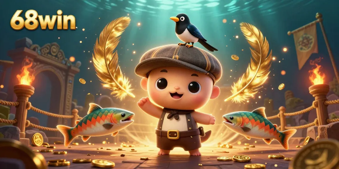 Engage in thrilling gameplay with 68win's atmospheric 3D illustration showcasing a vibrant casino adventure.