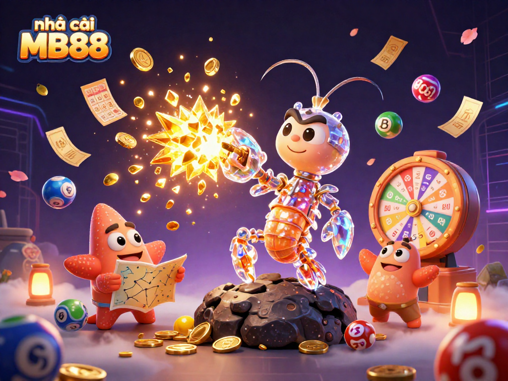 Experience thrilling action at nhà cái MB88 with our vibrant 3D lottery scene filled with excitement and adventure.